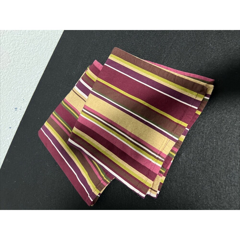 Sonoma striped placemats set of 2 19" x 19" Fall Decor